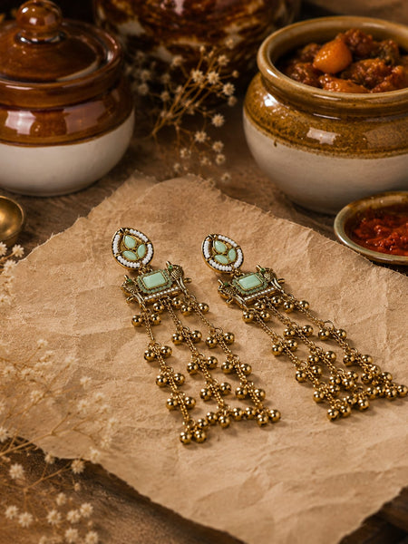 Kashmiri Zoon Bell Cascade Earrings