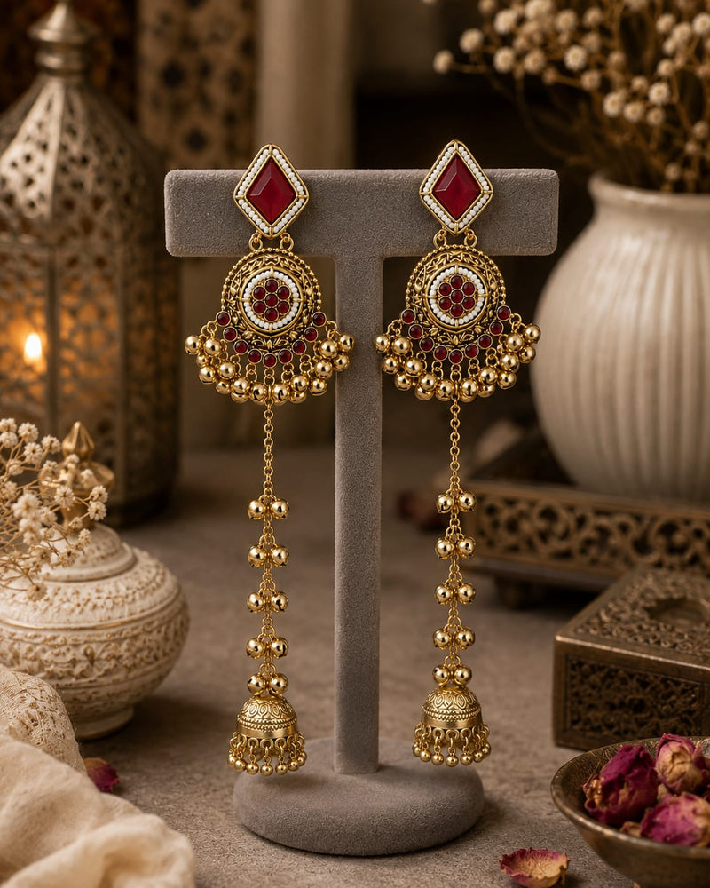 Noor-e-Kashmir Ruby Earrings