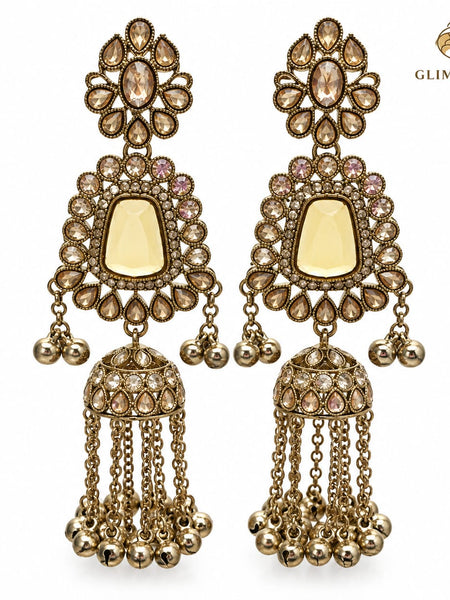 Noor Mahal Kundan Jhumka Earrings