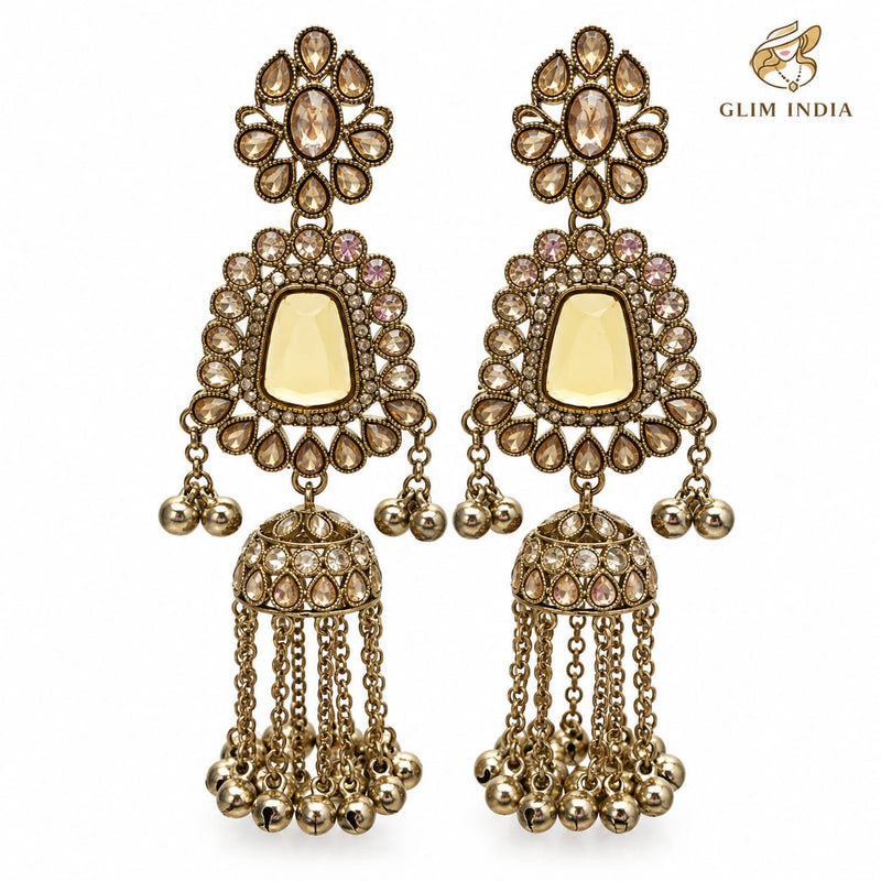 Noor Mahal Kundan Jhumka Earrings