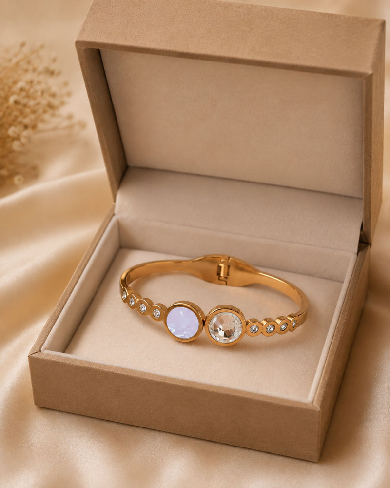 Golden Crystal Double-Stone Bracelet