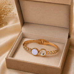 Golden Crystal Double-Stone Bracelet