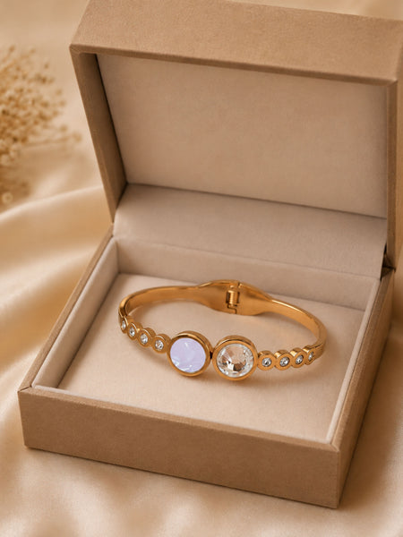 Golden Crystal Double-Stone Bracelet