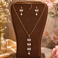 Celeste Bow Cascade Necklace Set