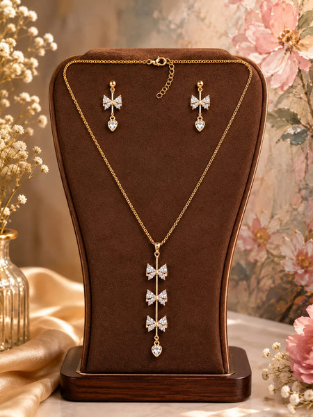 Celeste Bow Cascade Necklace Set
