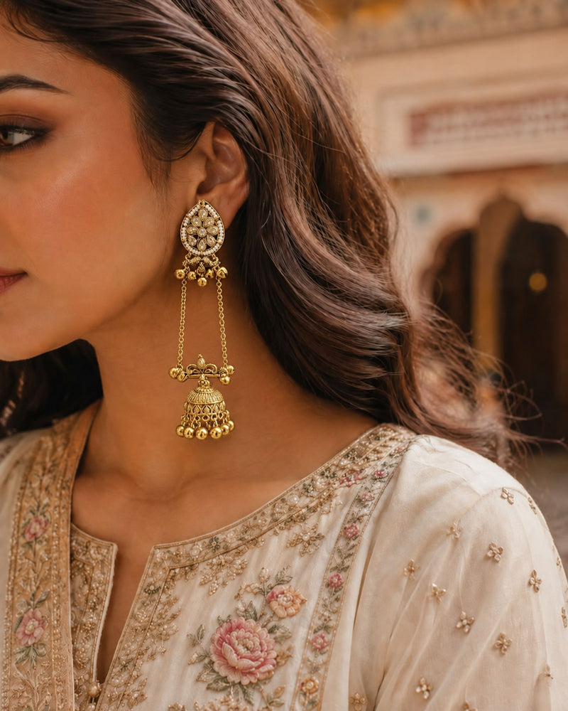 Kashmiri Gulnaar Heritage Earrings