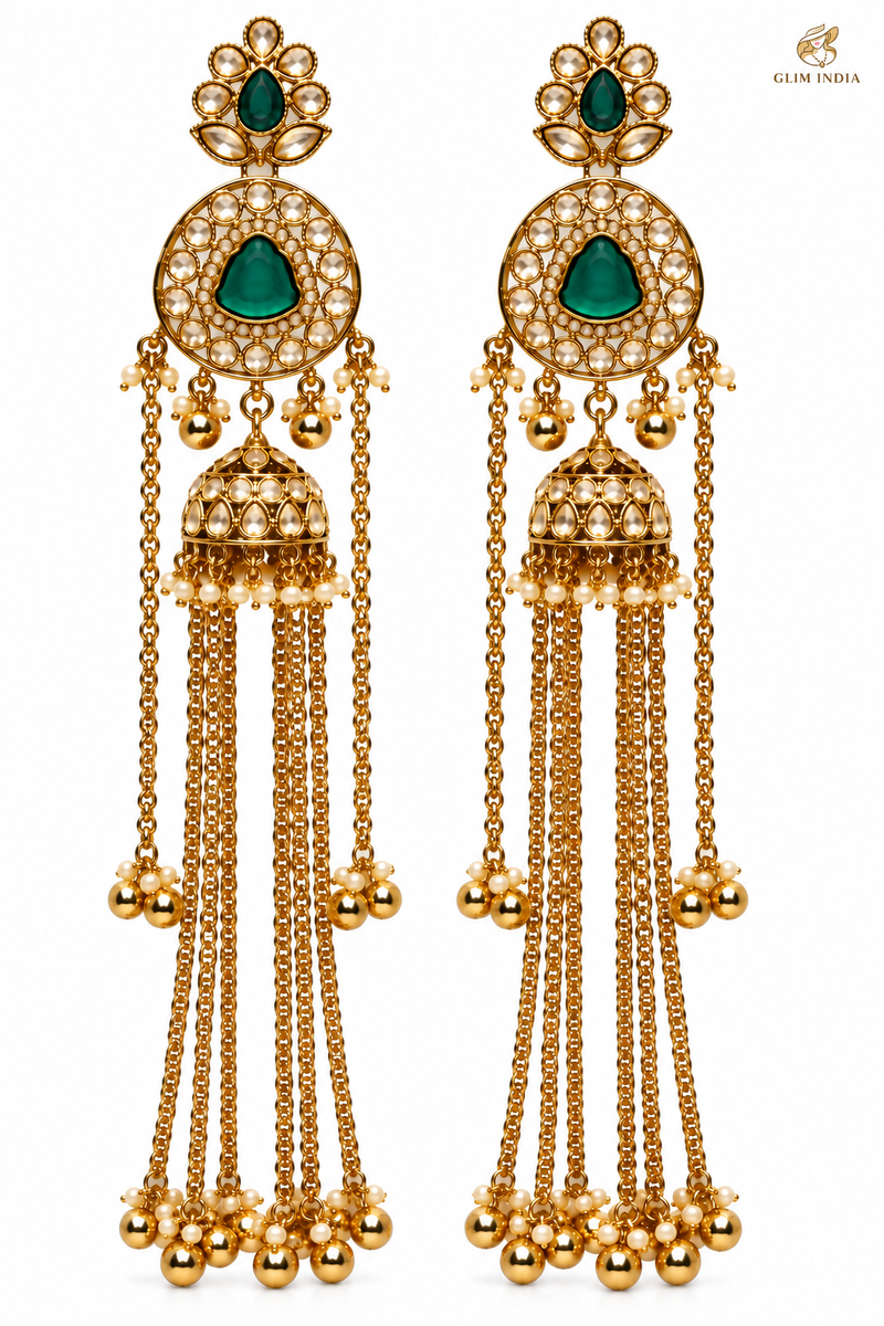 Kashmir Meher Jhumka Cascade Earrings