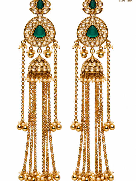 Kashmir Meher Jhumka Cascade Earrings
