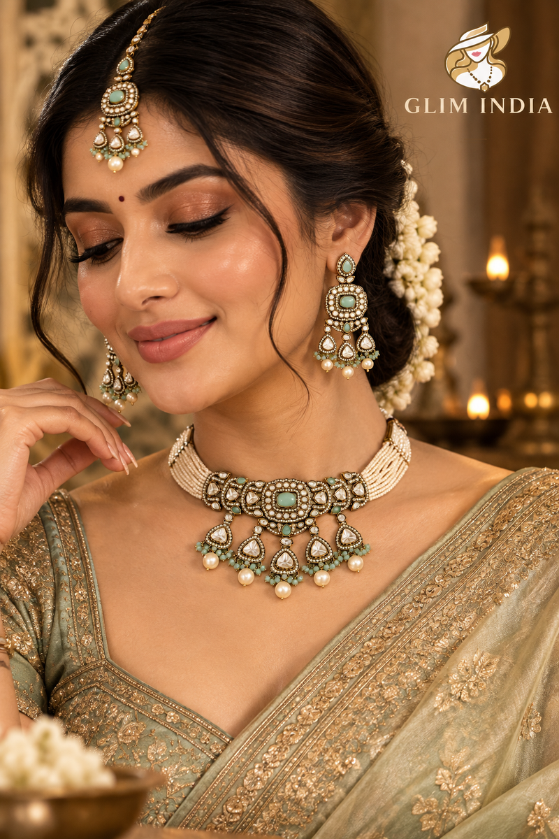 Meher Pearl Kundan Choker Set