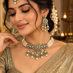 Meher Pearl Kundan Choker Set