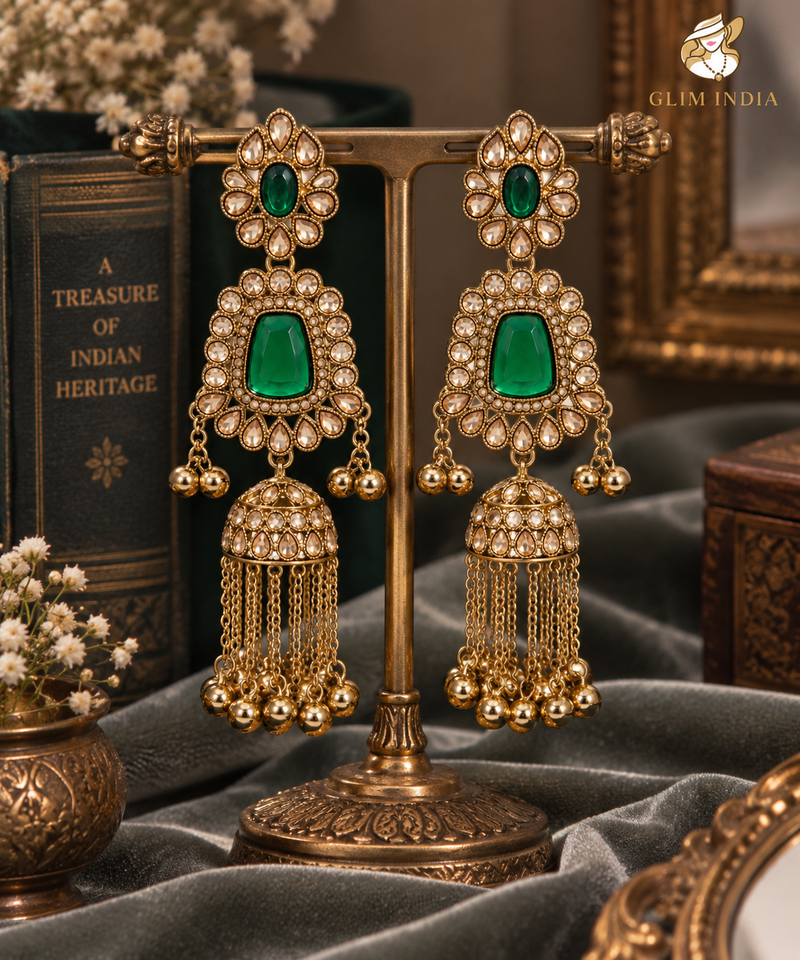Noor Mahal Kundan Jhumka Earrings