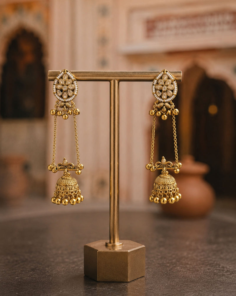 Kashmiri Gulnaar Heritage Earrings