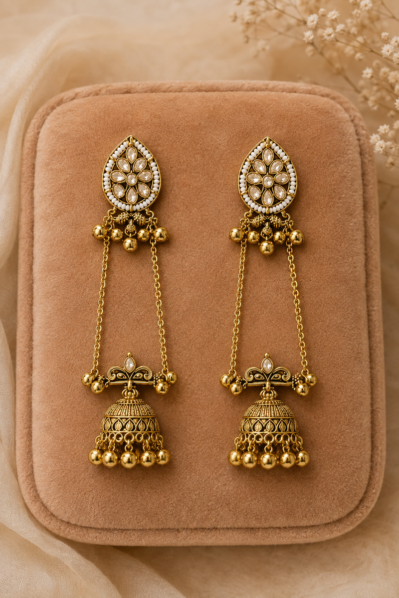 Kashmiri Gulnaar Heritage Earrings