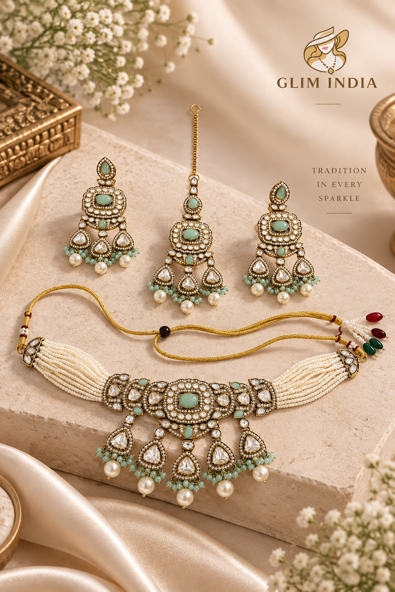 Meher Pearl Kundan Choker Set