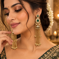 Kashmir Meher Jhumka Cascade Earrings