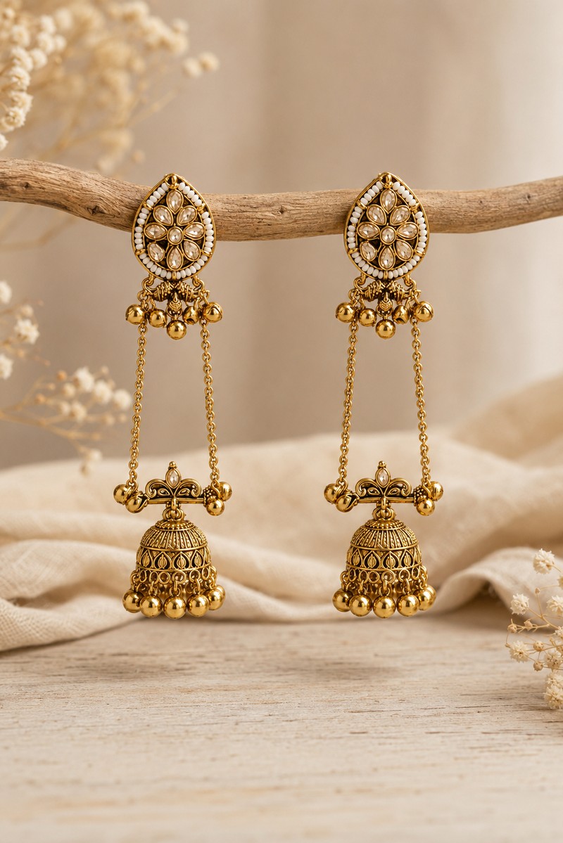 Kashmiri Gulnaar Heritage Earrings