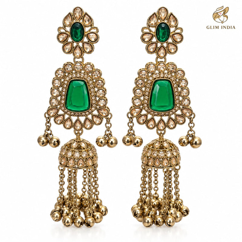 Noor Mahal Kundan Jhumka Earrings