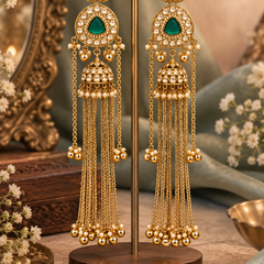 Kashmir Meher Jhumka Cascade Earrings