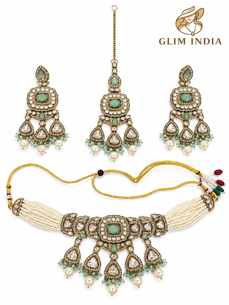 Meher Pearl Kundan Choker Set
