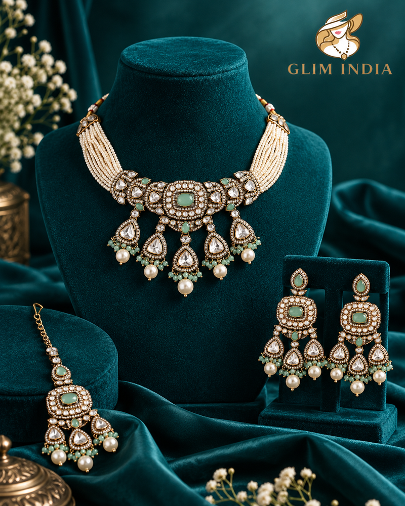 Meher Pearl Kundan Choker Set