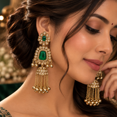 Noor Mahal Kundan Jhumka Earrings