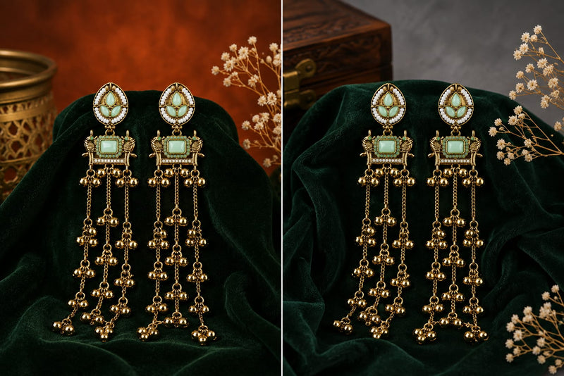 Kashmiri Zoon Bell Cascade Earrings
