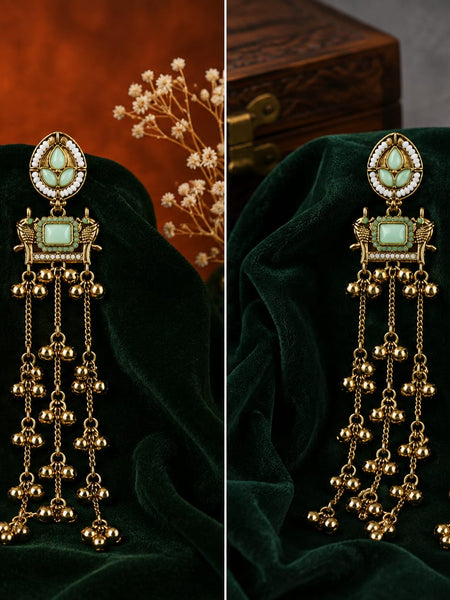 Kashmiri Zoon Bell Cascade Earrings