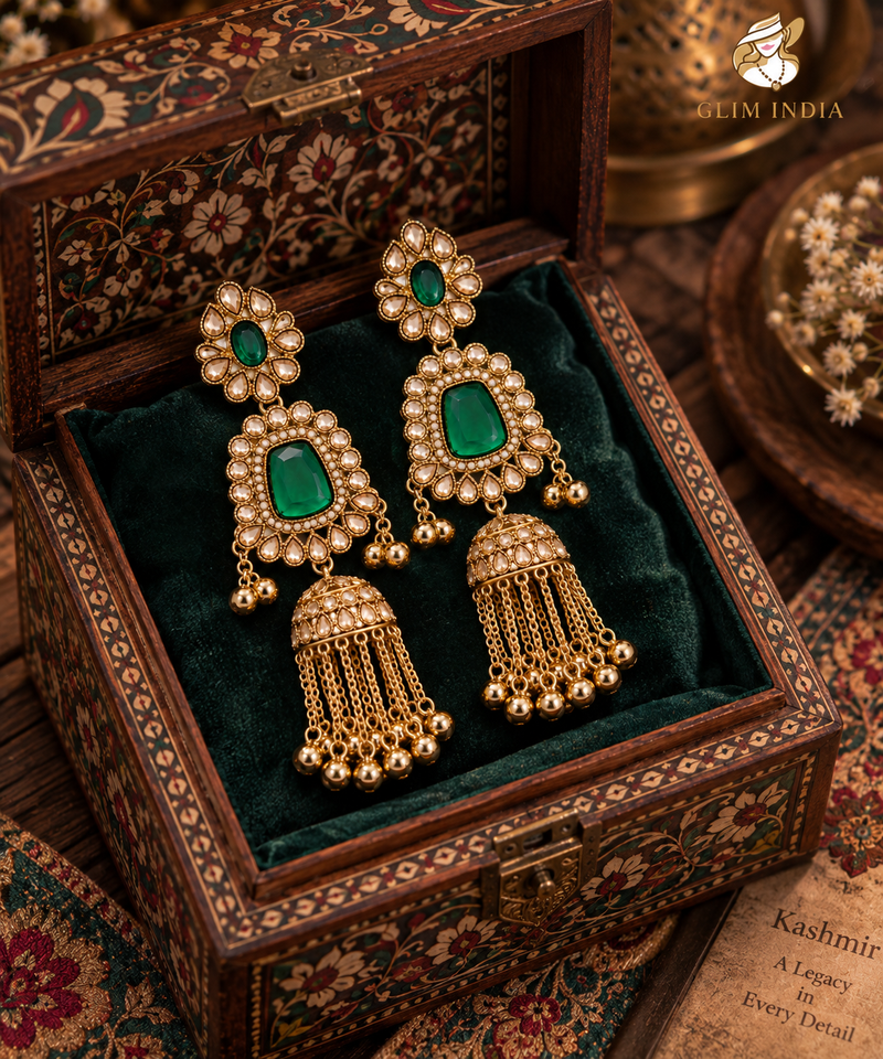 Noor Mahal Kundan Jhumka Earrings