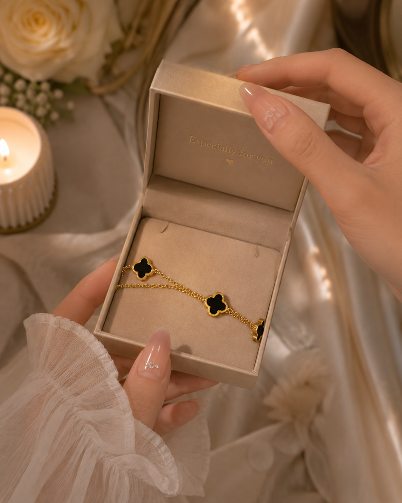 Midnight Clover Trio Bracelet
