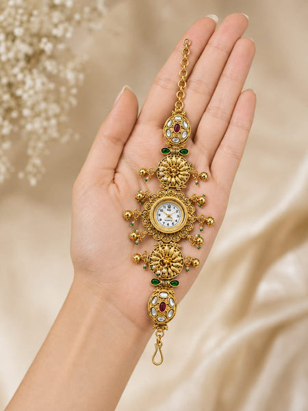 Rajsi Floral Kundan Heritage Jewellery Watch