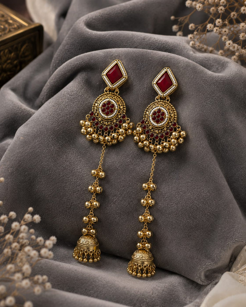 Noor-e-Kashmir Ruby Earrings