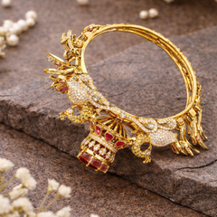 Royal Elephant & Peacock Temple Design Kada