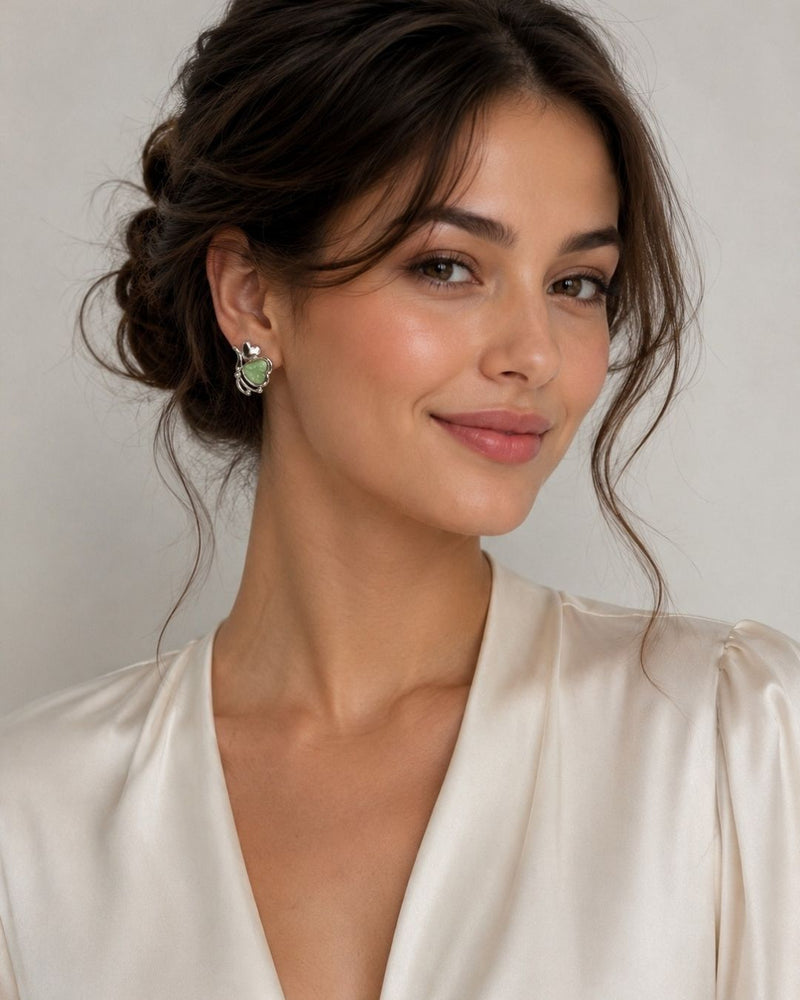 Oxidized Floral Stud Earrings | Earrings for Women
