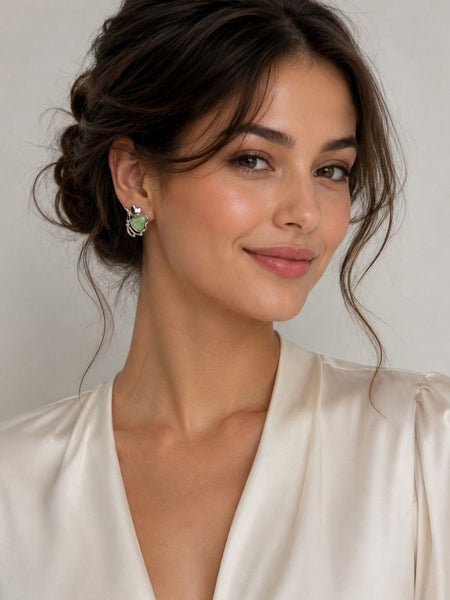Oxidized Floral Stud Earrings | Earrings for Women