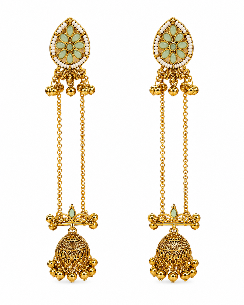 Kashmiri Gulnaar Heritage Earrings