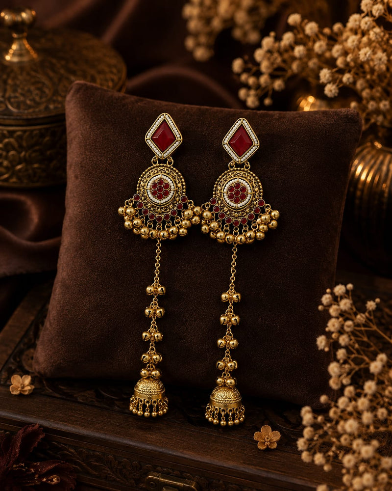 Noor-e-Kashmir Ruby Earrings