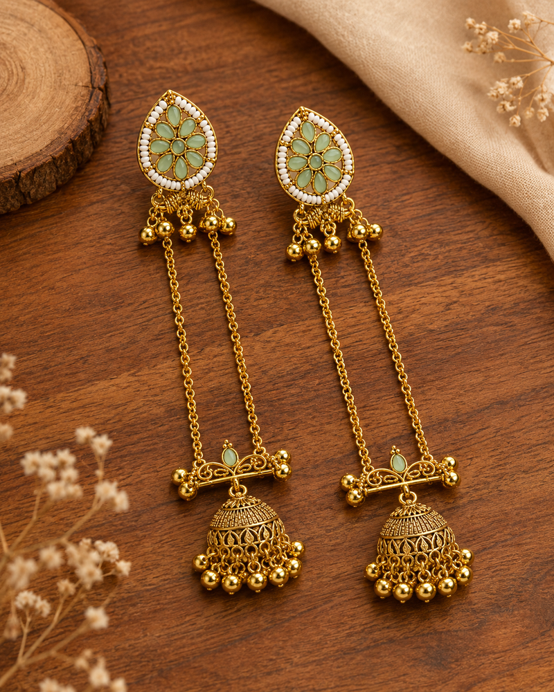 Kashmiri Gulnaar Heritage Earrings