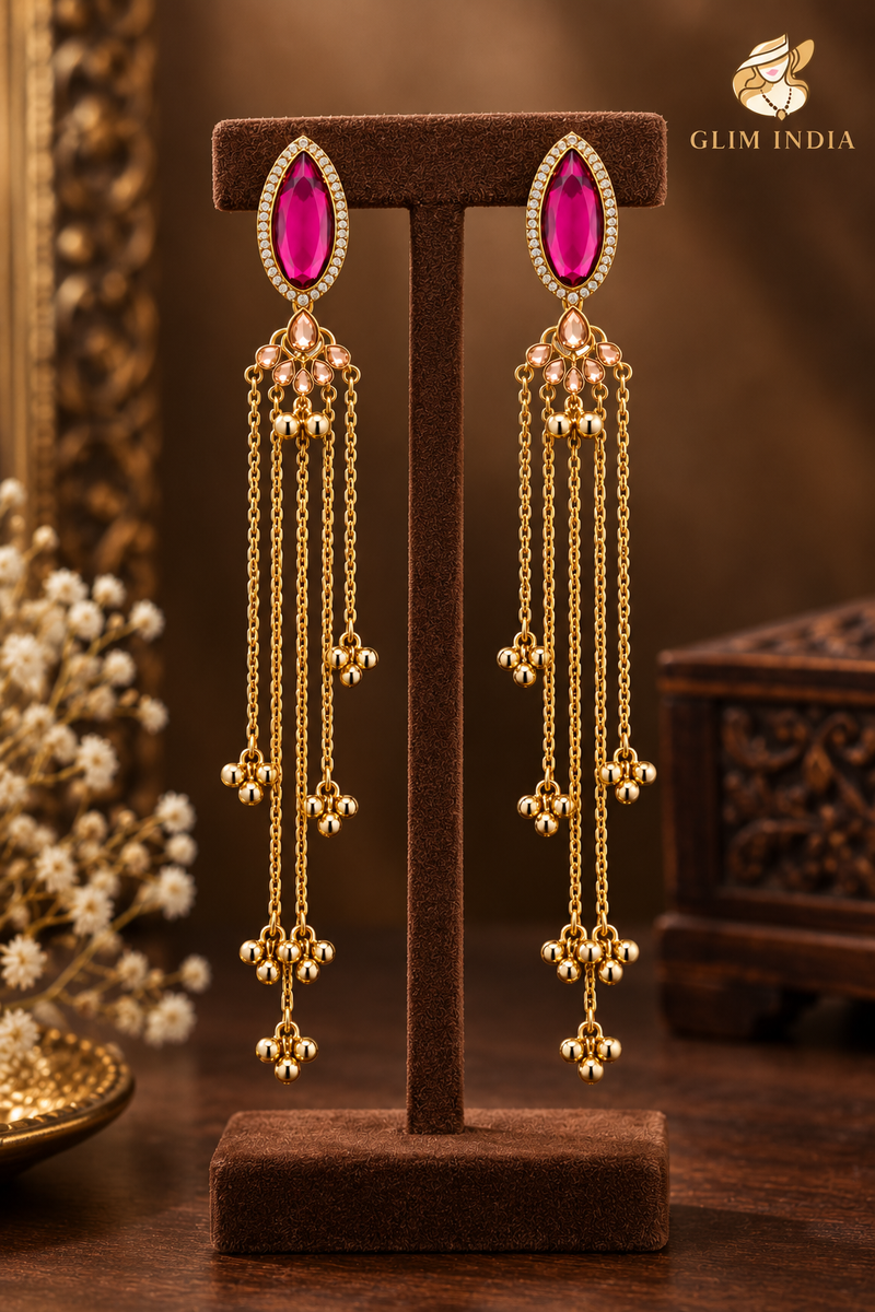Kashmiri Emerald Jhumka Luxe Earrings