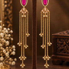 Kashmiri Emerald Jhumka Luxe Earrings