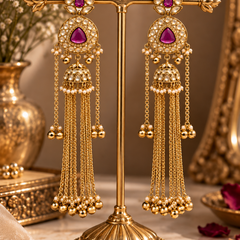 Kashmir Meher Jhumka Cascade Earrings