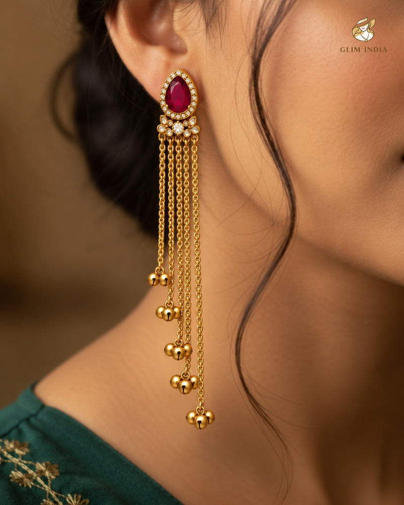Kashmir Gulnaar Cascade Earrings