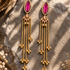 Kashmiri Emerald Jhumka Luxe Earrings
