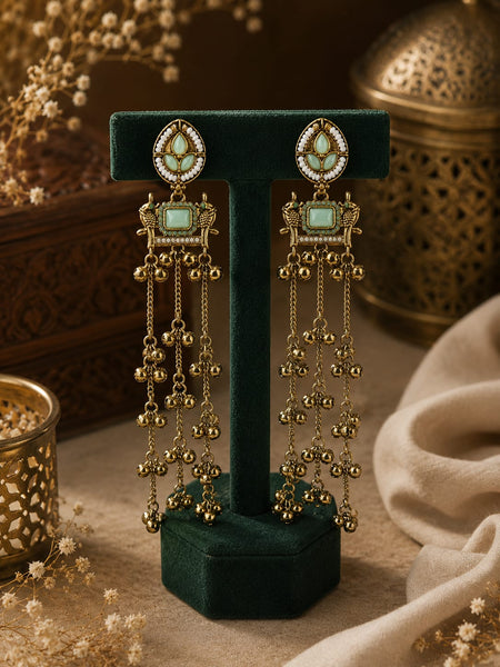 Kashmiri Zoon Bell Cascade Earrings