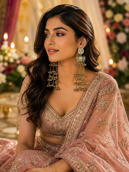 Kashmiri Zoon Bell Cascade Earrings