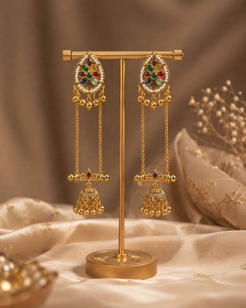 Kashmiri Gulnaar Heritage Earrings
