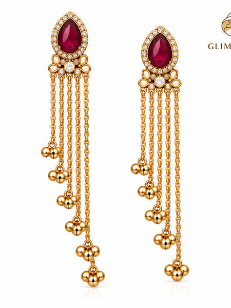 Kashmir Gulnaar Cascade Earrings