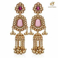 Noor Mahal Kundan Jhumka Earrings