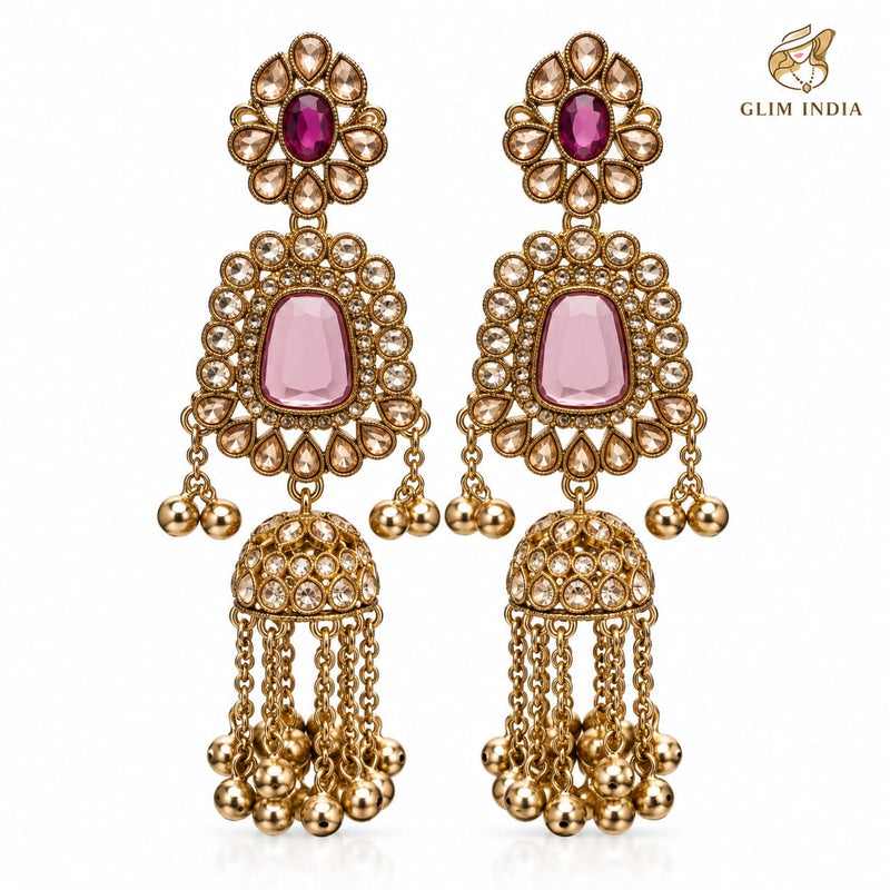 Noor Mahal Kundan Jhumka Earrings