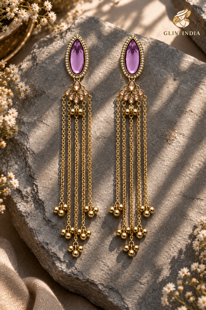Kashmiri Emerald Jhumka Luxe Earrings