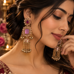 Noor Mahal Kundan Jhumka Earrings